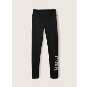 NWT VS PINK Active Ultimate Varsity High Waist Full Length Winter Leggings Black